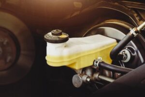 A brake fluid reservoir of car brake system with a disc brake.